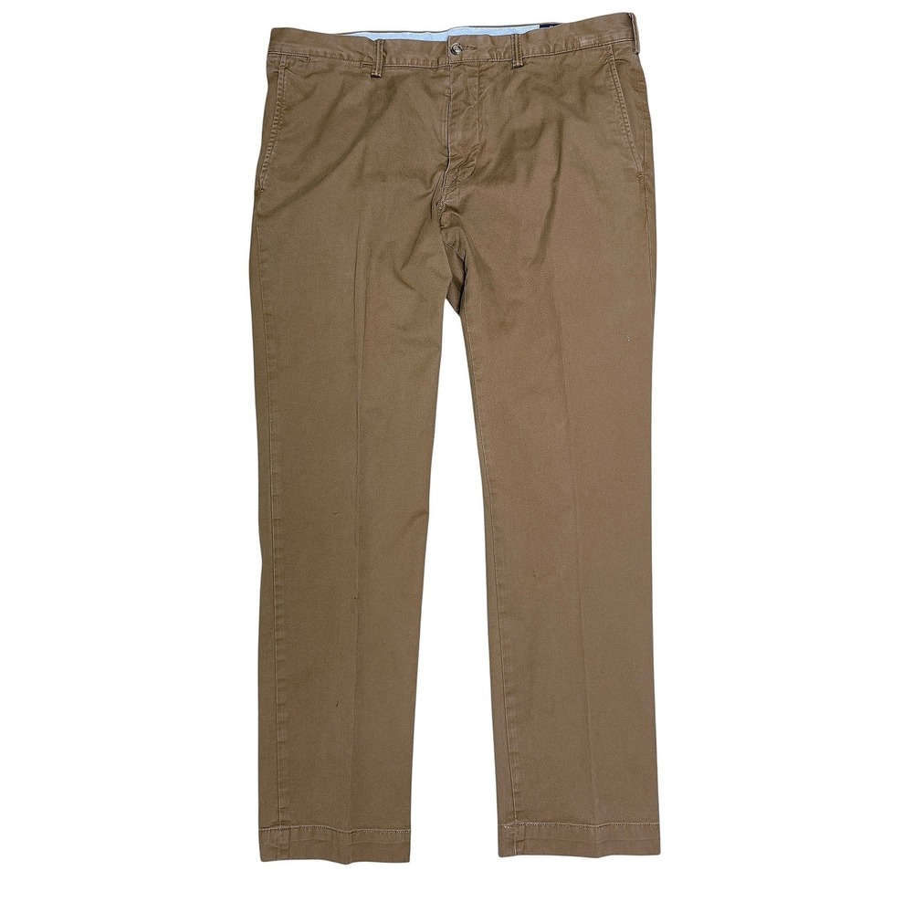 Polo Ralph Lauren Stretch Slim Fit Chino Pants Mens 36x32 Khaki Cotton Read